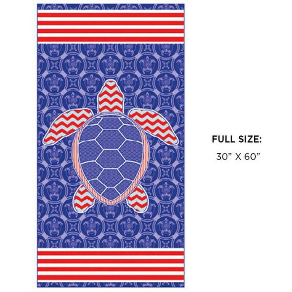 New Red White & Blue Sea Turtle Beach Towel Bath Pool GIFT Turtles US Flag USA